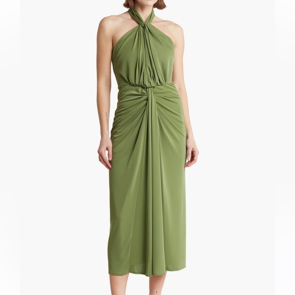 cinq a sept Dresses & Skirts - cinq a sept Green Halter Midi Dress